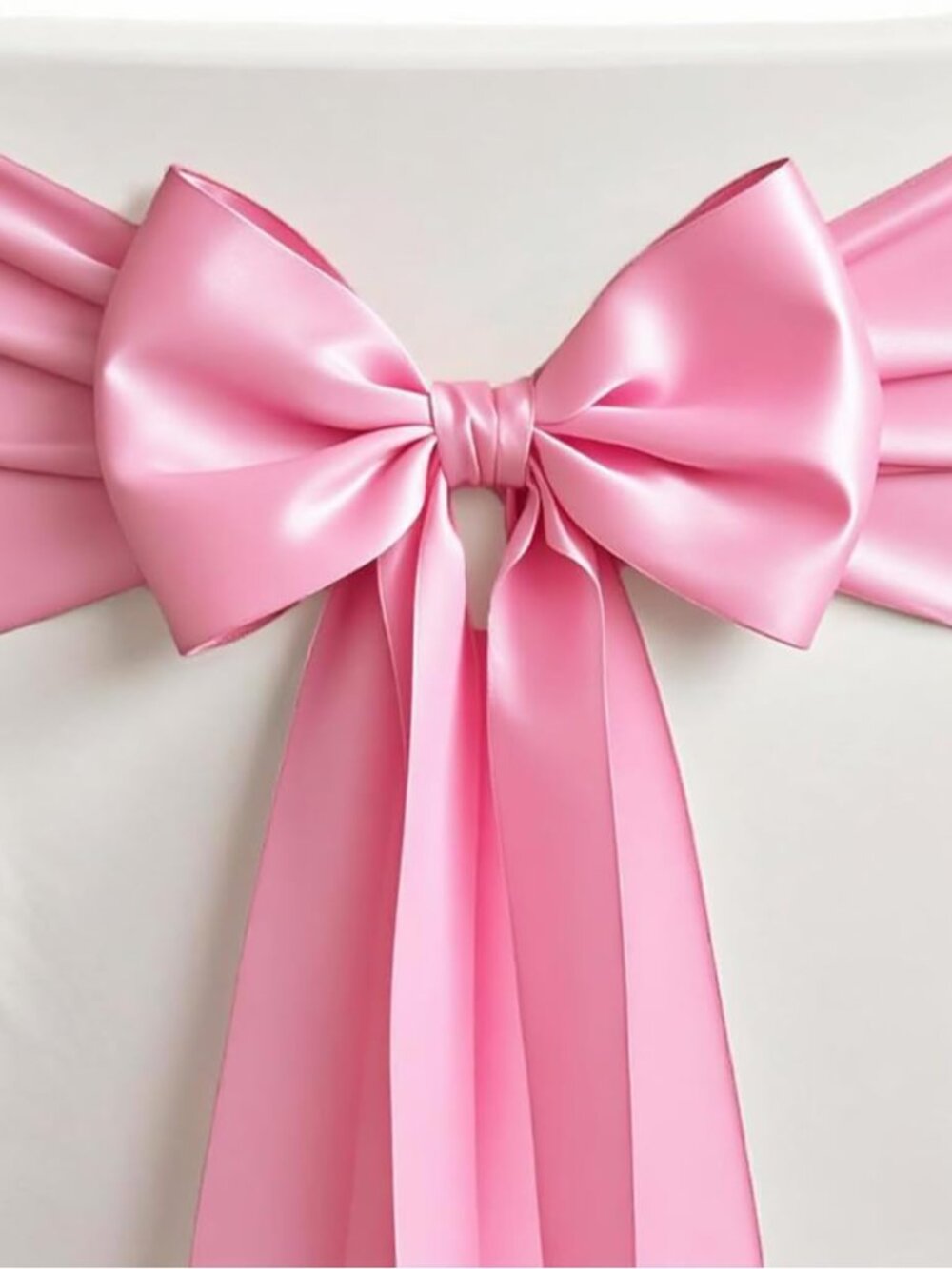 50 Pink Chair Sashes Bows, 7x108 Inches
